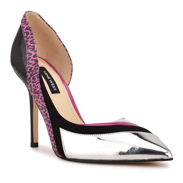 Nine West Behave Pointy Toe Silver Multicolor Pumps | Ireland 65F01-3O99